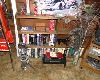 Books, automotive items, models, and of course, Peacock feathers