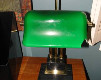 Bankers lamps, yes, cracked on the side corner