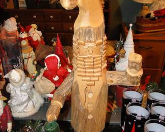 Hand carved Santa, solid wood, one of a kind original