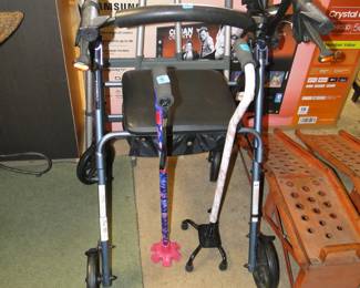 Wheeled walker, and canes