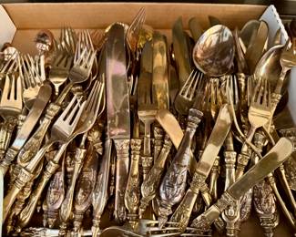 Brass flatware set
