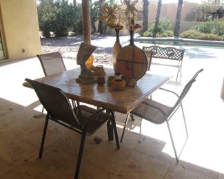 Granite-Top Patio Table/4-Chairs