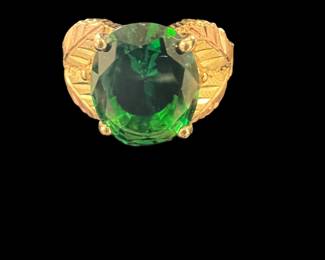 10k Green Diopside Ring