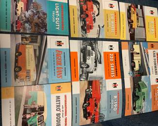 Hundreds of vintage fire truck and car books/advertising. Sole are like brand new.