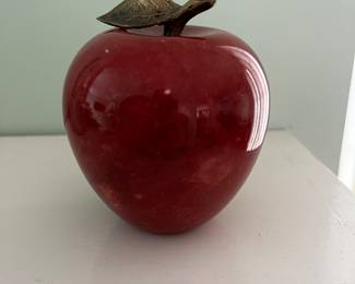 Vintage Marble Apple Paperweight
