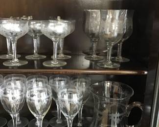 Fostoria  Glassware and pitcher 