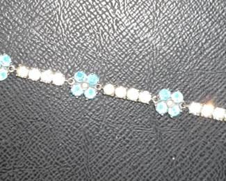 j antique blue flower