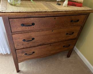 ANTIQUE OAK CHEST.  $125. 