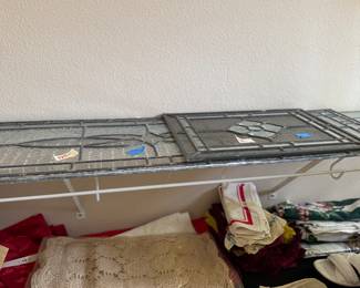 STAINED GLASS, VINTAGE LINENS