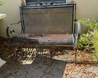 WROUGHT IRON MCM SETTEE