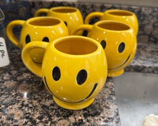 MC COY POTTERY HAPPY FACE MUGS