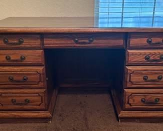 Vintage wooden 8 drawer desk