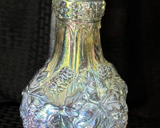  Imperial Glass Loganberry vase in iridescent white carnival glass