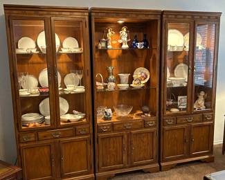 Drexel 3 piece display cabinets