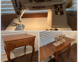 Singer sewing machine in cabinet