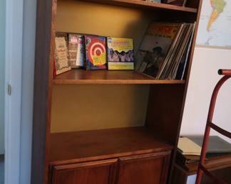 book  case,  some 33   and 45   records