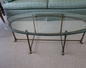 very  nice  oval  glass  top  table