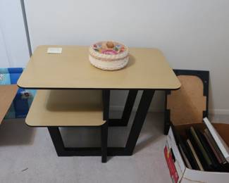 mid  century  table,  picture  frames