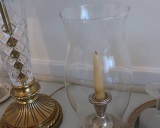 sterling  candle  holder-  one  of  two