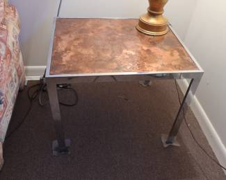 chrome  edged  lamp  table