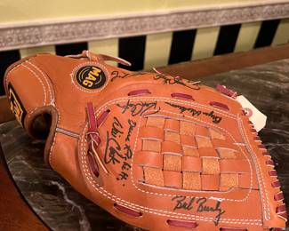 Will Clark's MacGregor Pro Mag Baseball glove signed by him and teammates of Texas Rangers. 