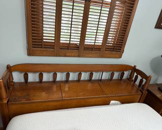 Full-size storage headboard