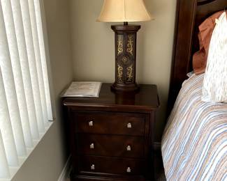 nightstand, lamp