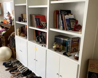 shoes, books, records, figurines