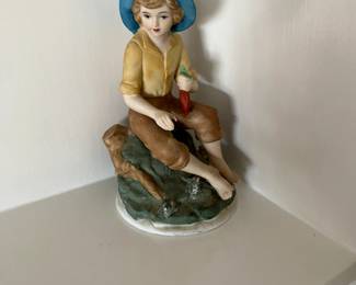 bisque farmer figurine