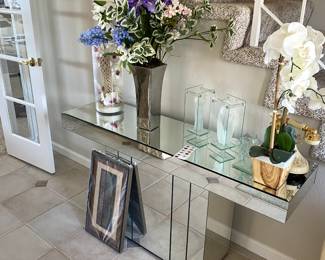 glass console table