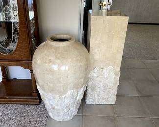 stone vase and pedestal