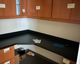 counter tops and cabinets