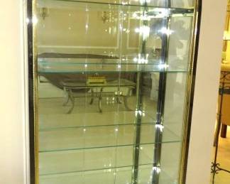 1980's Vintage Arched Mirrored Glass Curio Cabinet