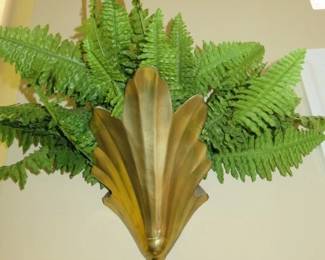 Vintage Brass Leaf Wall Pocket