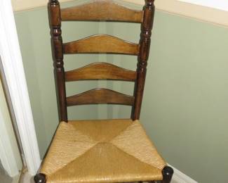 American 18th Century Ladderback Side chair with Sausage Turnings