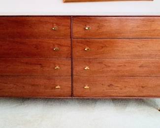 Rway 7 drawer dresser. Walnut & brass
67" L
30" T
18.5 D
18