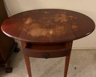 Penbrook vintage antique drop leaf table with drawer