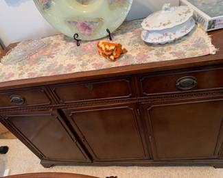 Antique Buffet in our family 8 decades Its antique brass drawer pull features a Greek Temple design. These symbols of democracy and peace are fitting for an antique dresser created just 14 years after our National revolution. Clearly, the symbols of freedom and democracy were fresh in the Nation’s consciousness. Most antiques sites have pieces like ours starting at $2,500+