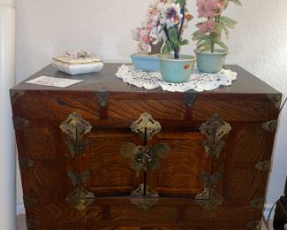 Chest with brass accents