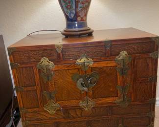 Chest with brass accents