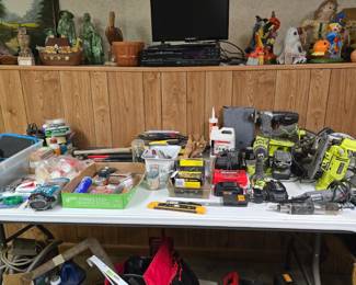 These tools and ceramics are in the basement. 