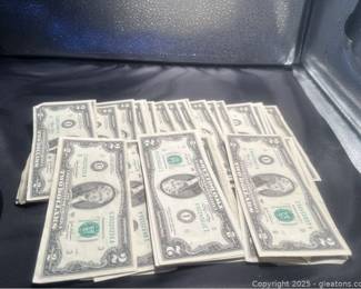 40 2Dollar Bills Different Series