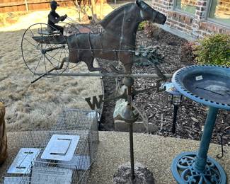 Antique Cooper Sulky Horse and Jockey Weathervane