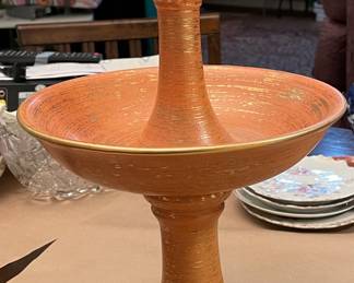 Haegar Gold Tweed Glaze Candlestick Vase
