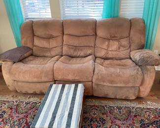 Double Recliner Sofa, Step Up Stool for Pet