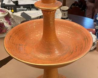 Haegar Gold Tweed Glaze Candlestick Vase