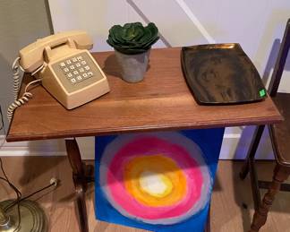 Vintage Telephone, Lamp Table, Art