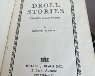 Leather Back Book "Droll Stories" by Honore' De Balzac