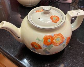 Vintage Halls Orange Poppy Tea Pot
