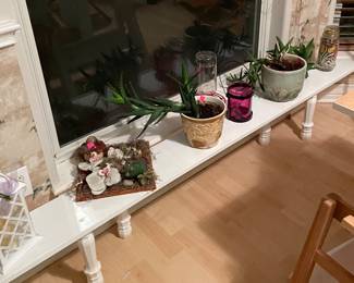 Assorted Potted Plants, Wooden Crafted Lantern